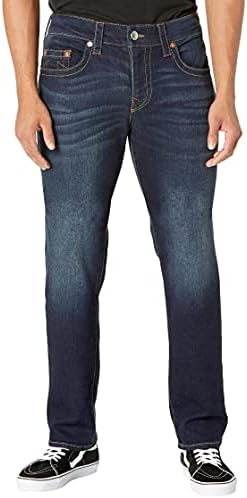 True Religion Men's Geno Slim Fit Straight Leg Jean, Dark WASH